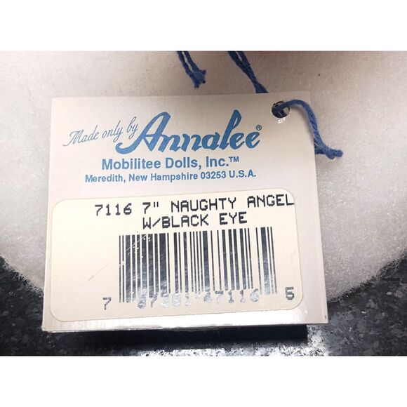 Annalee 1994 Naughty Angel Christmas Doll Red w/ Black Eye 7" MISSING SLINGSHOT - Picture 8 of 8